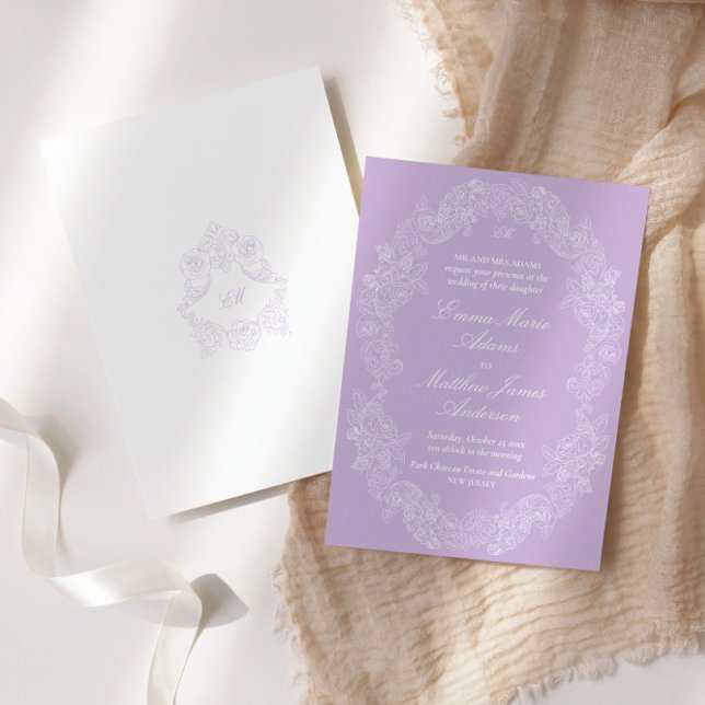 Invitación Regency Violet Victorian Antique Classic Wedding (Subido por el creador)