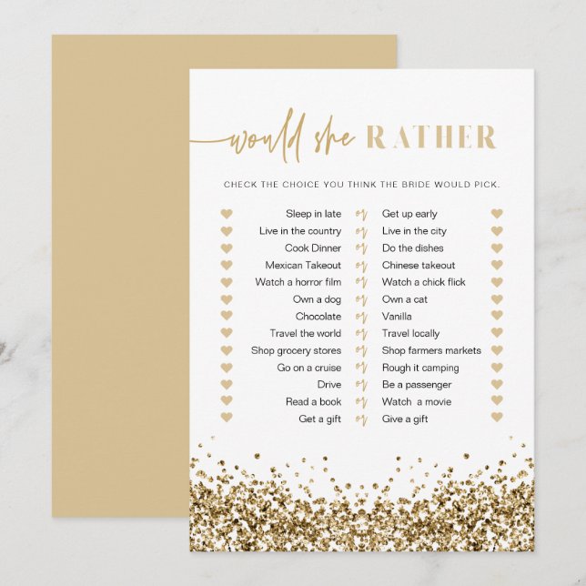 Invitación REGINA Oro Amarillo Prefiere Juego De Novias (Anverso / Reverso)