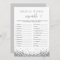 REGINA Plata Secuencias de Bridal Shower Word Scra