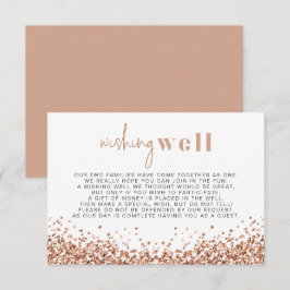 Invitación RegINA Rosa Gold Glam Sequins Wike Well Card