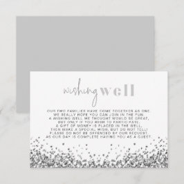 Invitación RegINA Silver Glam Sequins Wike Well Card