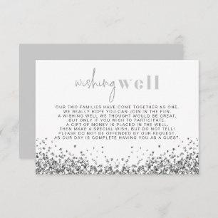 Invitación RegINA Silver Glam Sequins Wike Well Card