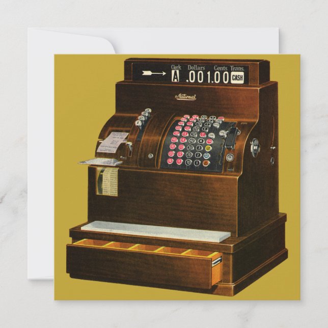 Invitación Registro Antiguo de Efectivo, Negocio Minorista Vi (Anverso)