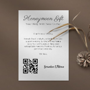 Invitación Registro de Boda Fondo de Luna de Miel Regalo Códi