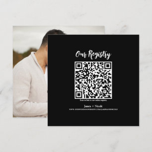 Invitación Registro de Boda Minimalista Modern QR Code Escane