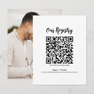 Invitación Registro de Boda Minimalista Modern QR Code Escane
