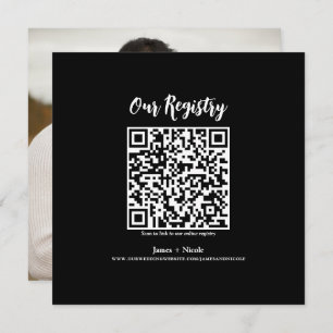 Invitación Registro de Bodas digitalizables de código QR míni