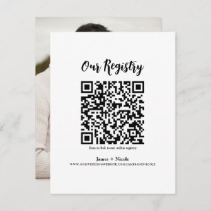 Invitación Registro de Bodas digitalizables de código QR míni