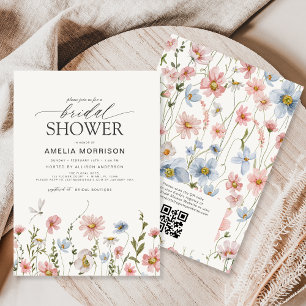 Invitación Registro de Código QR de Jardín de Flores Silvestr