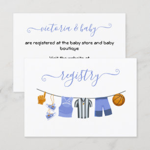 Invitación Registro de la línea de vestir del Baby Shower de