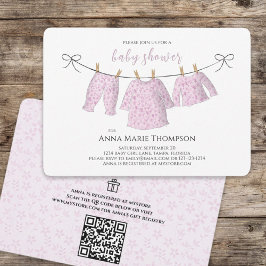 Invitación Registro de regalo de código QR de Baby Shower col