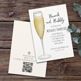 Invitación Registro de regalo de código QR para Brunch de duc