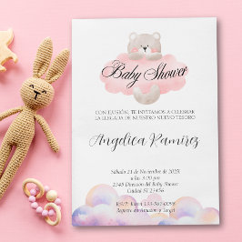 Invitación Registro de regalo en la nube del tema del oso de