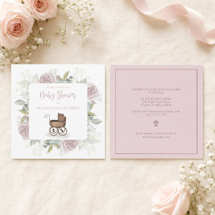 Invitación Registro de Regalos Florales de Vintage Floral Ros