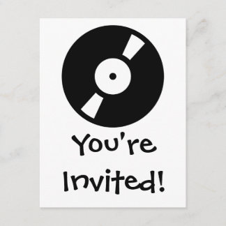 Invitación registro de vinilo retro