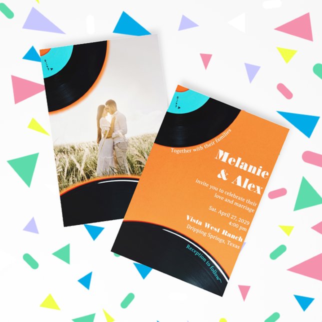 Invitación Registro de vinilo retro de los 800000000000000000 (Subido por el creador)