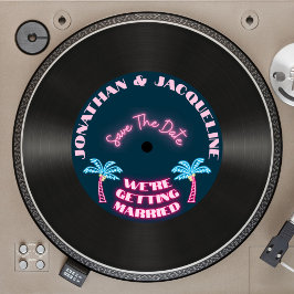 Invitación Registro tropical neoníl retro 80 Guardar la fecha