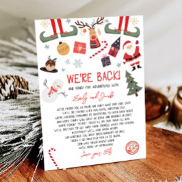 Invitación Regresamos Elves carta de llegada Hola Navidades