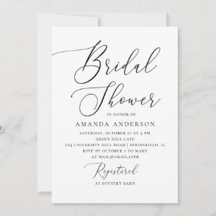 Invitación Regreso de novia elegante en blanco y negro