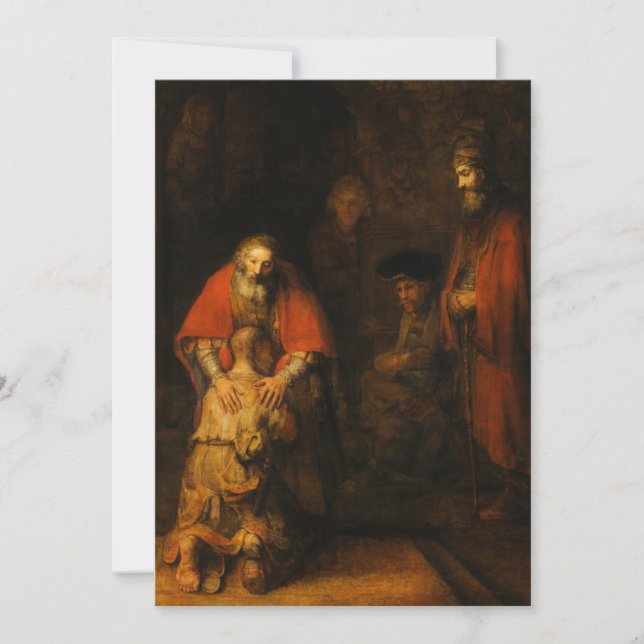 Invitación Regreso del hijo pródigo por Rembrandt van Rijn (Anverso)