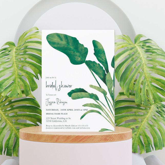 Invitación Regreso tropical de vegetación planta ducha de nov (Subido por el creador)