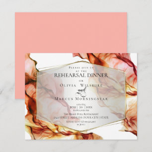 Invitación REHEARSAL Colores otoñales de la tinta del abstr