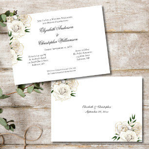 Invitación Rehearsal de Boda Elegante con Recorte de Rosa Bla