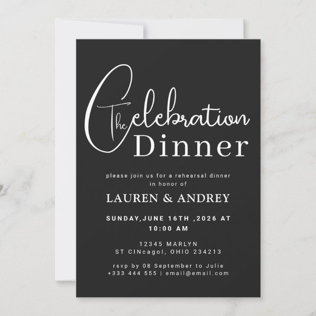 Invitación Rehearsal Dinner (Anverso)