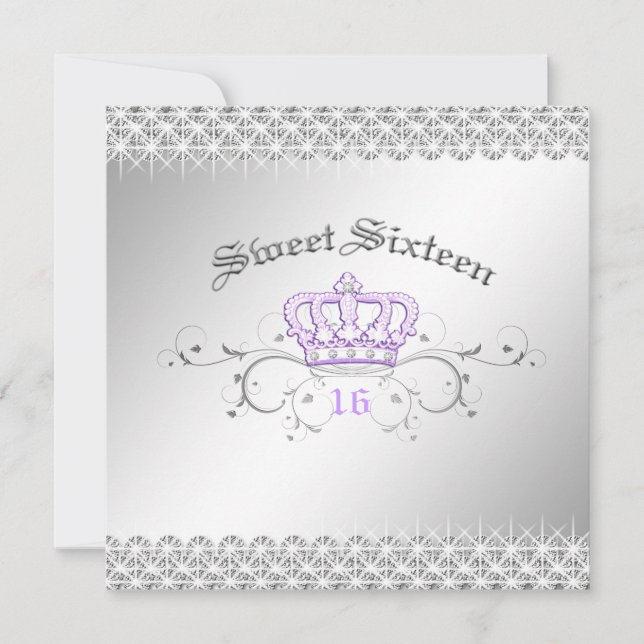 Invitación Reina 311 por un día| Dulce Dieciséis Lilac (Anverso)