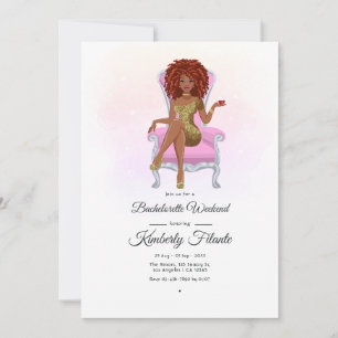 Invitación Reina Afroamericana Americana Despedida de Soltera