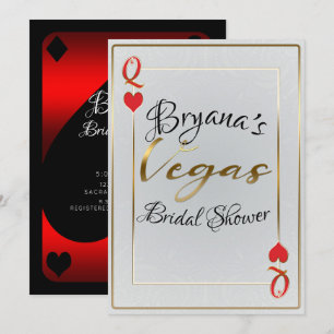 Invitación Reina Blanca y Roja de Corazones Vegas Despedida d