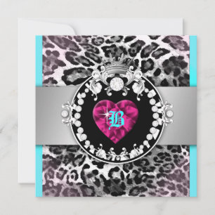 Invitación Reina de corazón de 311 leopardo 21