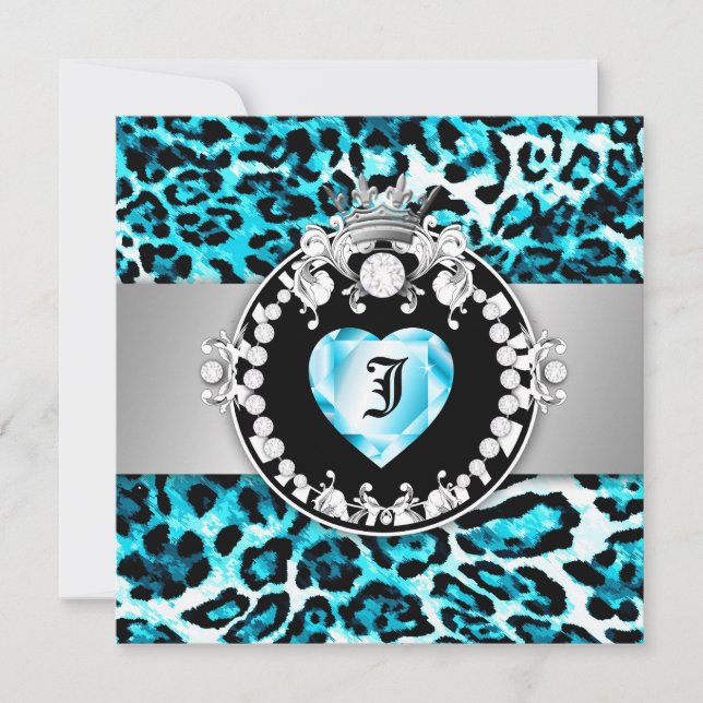 Invitación Reina de corazón dulce del beso leopardo de 3116 (Anverso)