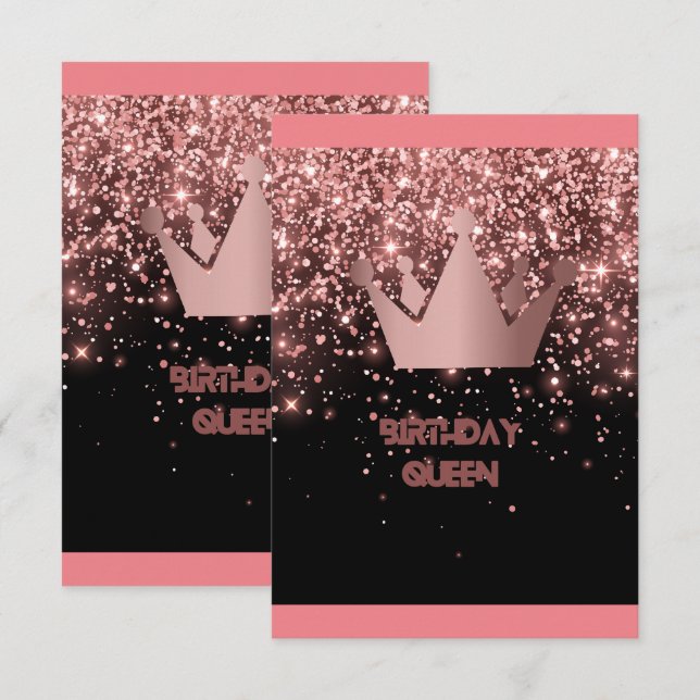 Invitación reina de cumpleaños (Anverso / Reverso)