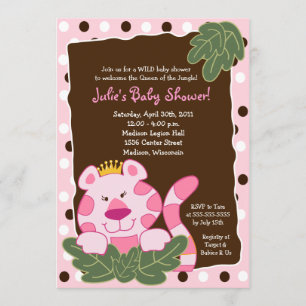Invitación REINA DE LA JUNGLE TIGER 5x7 Baby Shower