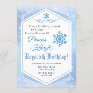 Invitación Reina de la nieve por cumpleaños de la princesa de