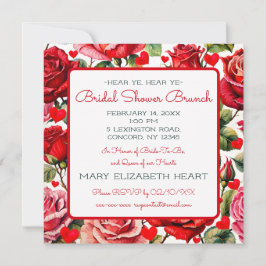 Invitación Reina de los corazones ducha de novia Plaza Brunch
