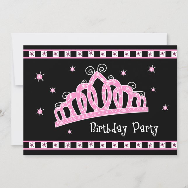 Invitación Reina del cumpleaños de la tiara (Anverso)