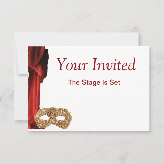 Invitación Reina del Teatro de Drama,Ópera,Obra de Teatro,Inv (Anverso)