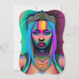 Invitación Reina negra melanina Sista mujer afroamericana