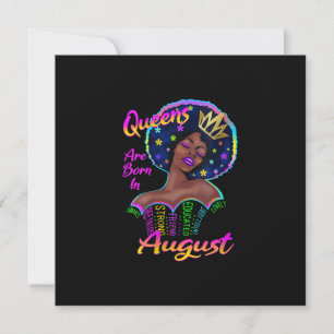 Invitación Reinas Mujeres Nacidas En Agosto Cumpleaños Negro