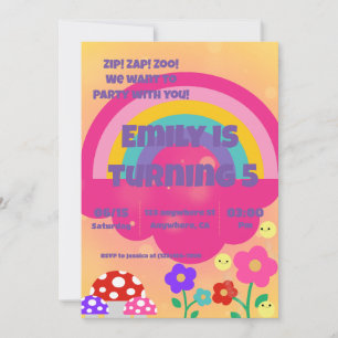 Invitación Reino Arcoiris de las niñas