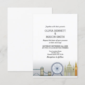 Invitación Reino Unido Inglaterra de la boda de
