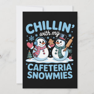 Invitación Relajándome con mis Snowmies de la Cafetería Navid