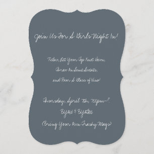 Invitación "Relájate, deja que te arrojes" Invitan de noche l