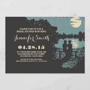 Invitación relámpago romántico con ducha de novia al aire lib