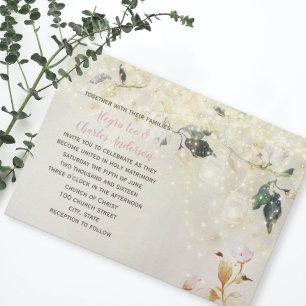 Invitación Relato de hadas rosa milenario Woodsy Mason Jar Bo