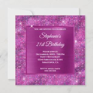 Invitación Relieve metalizado con estampado púrpura de Diaman