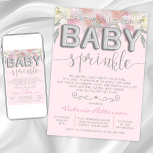 Invitación Relieve metalizado de acuarela de chica Sprinkle B