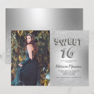 Invitación Relieve metalizado de de la foto de las letras os